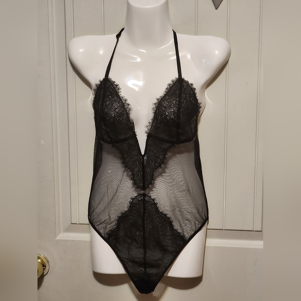 Elegant Black Lace Bodysuit